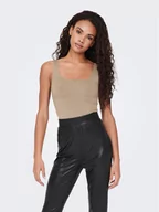 Koszulki i topy damskie - ONLY Top Lea 15278090 Beżowy Slim Fit - miniaturka - grafika 1