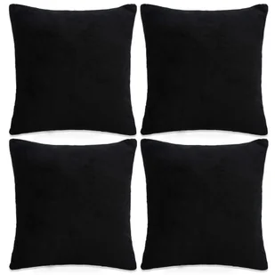 vidaXL Poszewki na poduszki, 4 szt,. welur, 80x80 cm, czarny - Poszewki na poduszki - miniaturka - grafika 1