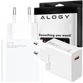 Ładowarki do telefonów - Ładowarka sieciowa szybka 67W USB mocna do Xiaomi kostka QC Alogy szybkie ładowanie Biała - miniaturka - grafika 1