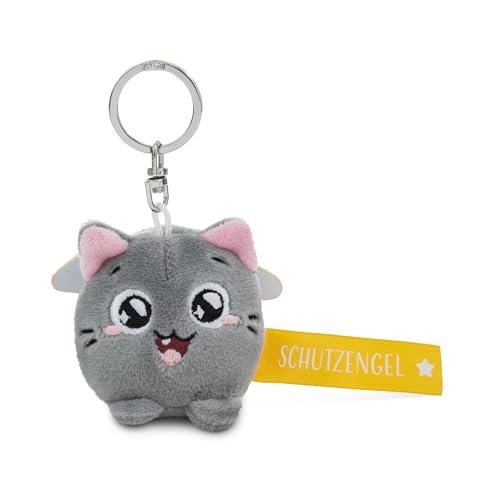 NICI 62055 breloczek do kluczy kot anioł stróż 5 cm szary towarzysz do plecaka lub torby, uchwyt na klucze dla małych i dużych 62055