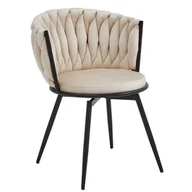 Krzesła - Krzesło obrotowe DC-3027 beż welur #5 czarne nogi - miniaturka - grafika 1