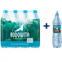 Rodowita z Roztocza Woda mineralna niegazowana + Woda mineralna niegazowana Sport zestaw 13 x 600 ml - Woda - miniaturka - grafika 1