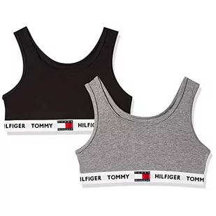 Tommy Jeans Biustonosz dziewczęcy, Średni szary Ht/Czarny, 10 lat - Biustonosze - miniaturka - grafika 1
