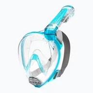 Maski do nurkowania - Maska pełnotwarzowa do snorkelingu Cressi Duke Dry Full Face clear/aquamarine - miniaturka - grafika 1