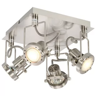 vidaXL Lampa z 4 reflektorami, srebrna, GU10 - Lampy sufitowe - miniaturka - grafika 1