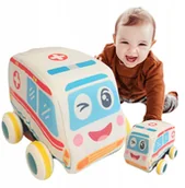 Samochody i pojazdy dla dzieci - Miękkie auto karetka miękki samochód nauka raczkowania pojazd napęd - miniaturka - grafika 1