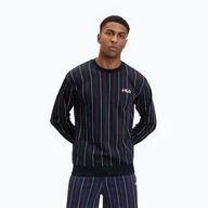 Bluzy męskie - Bluza męska FILA Lobito Pinstriped Crew black iris/two color stiped - miniaturka - grafika 1