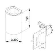 Akcesoria i części do okapów - Przedłużka do okapu Maan Elba W839 Czarny - miniaturka - grafika 1