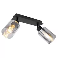 Lampy sufitowe - Globo Hadera 15465-2 plafon lampa sufitowa spot 2x15W E27 dymiony/czarny - miniaturka - grafika 1