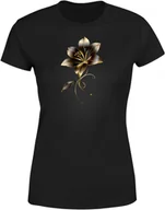Koszulki i topy damskie - Koszulka damska Złoty Kwiat subtelny elegancki t-shirt damski - miniaturka - grafika 1
