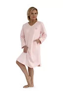 Bielizna nocna - KOSZULA NOCNA DAMSKA 2XL RÓŻOWA BAWEŁNIANA DŁUGI RĘKAW DŁUGA ELEGANCKA - miniaturka - grafika 1