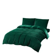 Pościel - Pościel polarowa MIŚ 160x200 welur zielona w prążki - miniaturka - grafika 1