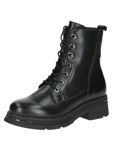 CAPRICE Damskie sztyblety Lace Boot Heel 9-25218-43, Czarna papka, 36 EU - Botki damskie - miniaturka - grafika 1