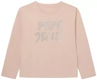 Koszulki dla dziewczynek - Pepe Jeans Koszulka dziewczęca Sandra, Różowy (popiół róży), 14 lat - miniaturka - grafika 1