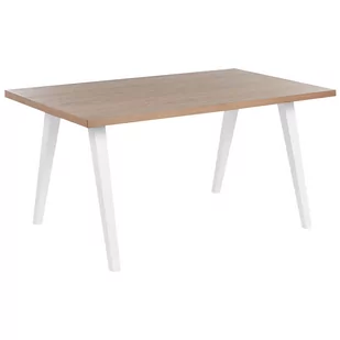 Stół do jadalni 150 x 90 cm jasne drewno z białym LENISTER! - Stoły - miniaturka - grafika 1