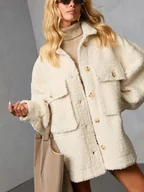 Kurtki damskie - Milan Kiss Kurtka przejściowa w kolorze kremowym - miniaturka - grafika 1