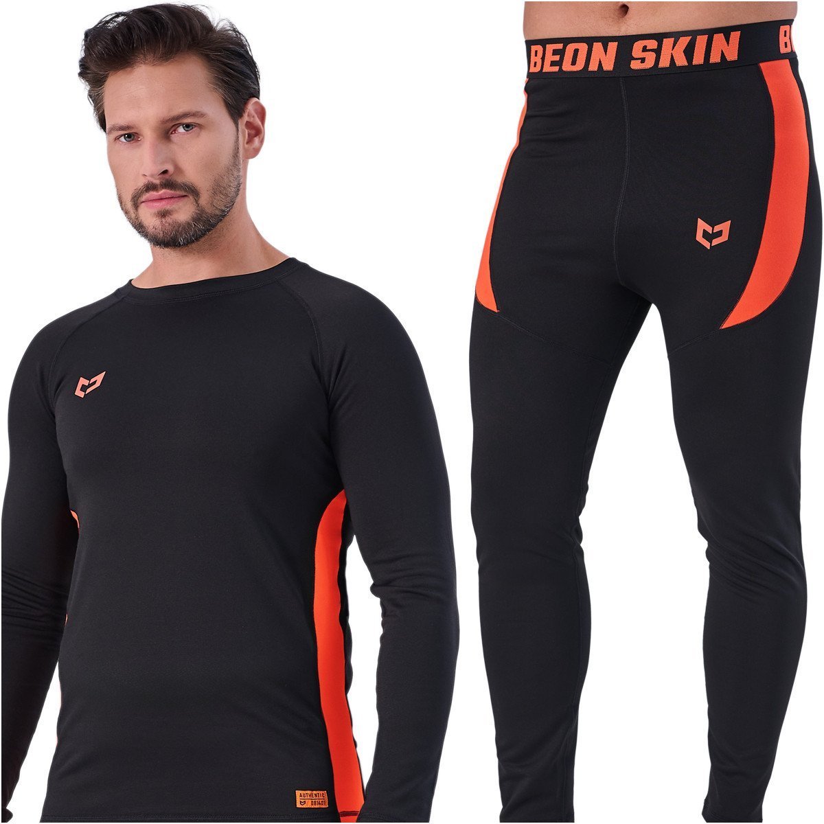 Beon Zestaw termoaktywny Beon Skin Etna MEN Black&Orange XXL