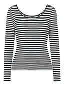 Koszulki i topy damskie - Pieces Koszulka "Kitte" w kolorze czarno-białym - miniaturka - grafika 1