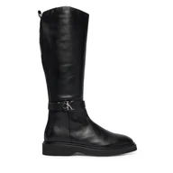Kozaki damskie - Kozaki Calvin Klein Knee Boot W/ Metal Logo HW0HW02665 Czarny - miniaturka - grafika 1