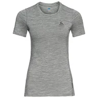 Koszulki i topy damskie - Odlo Odlo Damski T-shirt Bl Top Crew Neck S/S Merino 200 szary Grey Melange - Grey Melange L 110821 - miniaturka - grafika 1