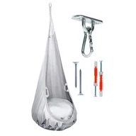 Wyposażenie pokoiku dziecięcego - Huśtawka wisząca jasnoszara Hamak bujany - miniaturka - grafika 1