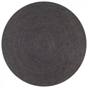 vidaXL Ręcznie wykonany dywan z juty, okrągły, 120 cm, ciemnoszary - Dywany - miniaturka - grafika 1