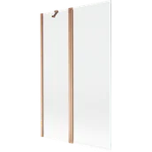 Parawany nawannowe - Mexen Mist parawan nawannowy 2-skrzydłowy 110 x 150 cm, transparent, miedź szczotkowana - 8A9-110-011-65-00 - miniaturka - grafika 1