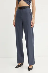 Patrizia Pepe spodnie z domieszką wełny kolor szary proste high waist 2P1631 A475 - Spodnie damskie - miniaturka - grafika 1