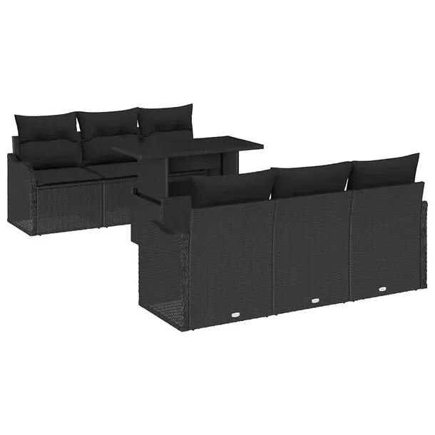 Zestaw Mebli Ogrodowych Modułowych, Metal Aluminium, Czarny, 5 Elementów