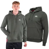 Odzież taktyczna i umundurowanie - Bluza z kapturem Alpha Industries Small Logo Basic 196318 142 - Oliwkowa XXL - miniaturka - grafika 1