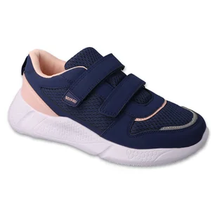 Befado obuwie dziecięce navy/light pink 452X004 niebieskie - Buty dla dziewczynek - miniaturka - grafika 1