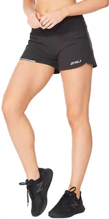 Spodnie sportowe damskie - 2XU Aero 4" Shorts Women, black/silver reflective S 2021 Szorty do biegania WR6534b-BLK/SRF-S - grafika 1