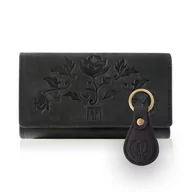 Portfele - ZESTAW PREZENTOWY ZUP-96-BL SKÓRZANY PORTFEL DAMSKI T-05-BL I BRELOK T-85-HBL - miniaturka - grafika 1