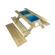 Zabawki i gry sportowe - Drewniany zestaw ogrodowy stolik + 2 ławeczki 3Toysm - miniaturka - grafika 1