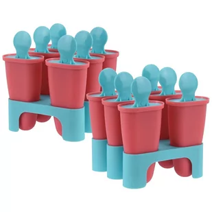 Excellent Houseware Foremka forma do lodów na patyku lody stojak zestaw 2 sztuki 2x6 sztuk - Akcesoria do lodu - miniaturka - grafika 1