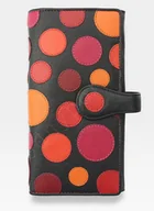 Portfele - Visconti, Portfel damski, P2, czarny w kolorowe kropki - miniaturka - grafika 1