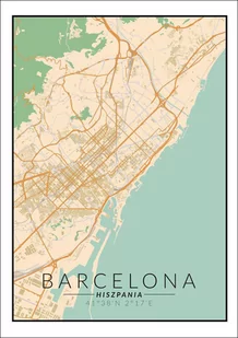 Plakat, Barcelona mapa kolorowa, 30x40 cm - Plakaty - miniaturka - grafika 1