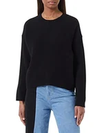 Swetry damskie - Sisley Damski sweter L/S 109RL101K, czarny 700, M - miniaturka - grafika 1