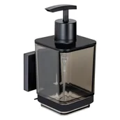 Mydelniczki i dozowniki mydła - Czarny samoprzylepny plastikowy dozownik do mydła 340 ml Quadro – Wenko - miniaturka - grafika 1