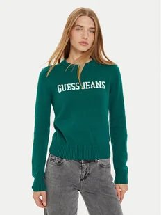 Guess Jeans Sweter W4BR10 Z3HM1 Zielony Regular Fit - Swetry damskie - miniaturka - grafika 1