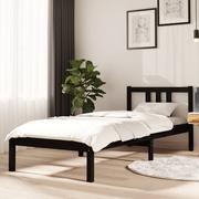 Łóżka - Lumarko Rama łóżka, czarna, lite drewno, 75x190 cm, pojedyncza - miniaturka - grafika 1