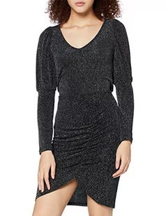 Vila Damska spódnica Vishinni Hw Glitter Skirt, czarny/szczegóły: srebrny lurex, M - Spódnice - miniaturka - grafika 1