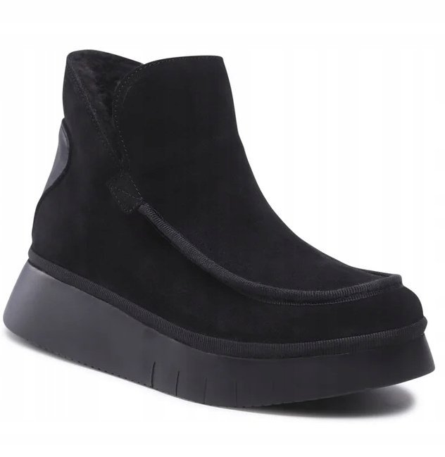 FLY LONDON BOTKI DAMSKIE CZARNE OCIEPLANE SKÓRZANE 35 JJB