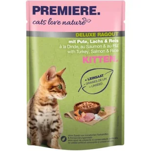 PREMIERE cats love nature Deluxe Ragout Kitten z kurczakiem, łososiem i ryżem 48x100 g - Mokra karma dla kotów - miniaturka - grafika 1