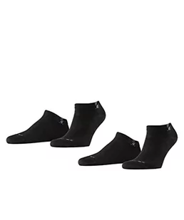 Burlington Mężczyźni Skarpety do trampek Everyday 2-Pack M SN Bawełna krótkie jednokolorowe 2 Pak, Czarny (Black 3000), 40-46 - Skarpetki damskie - miniaturka - grafika 1