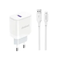 Ładowarki do telefonów - Ładowarka sieciowa Dudao A20EU USB-A 18W - biaa + kabel USB-A - Lightning - miniaturka - grafika 1