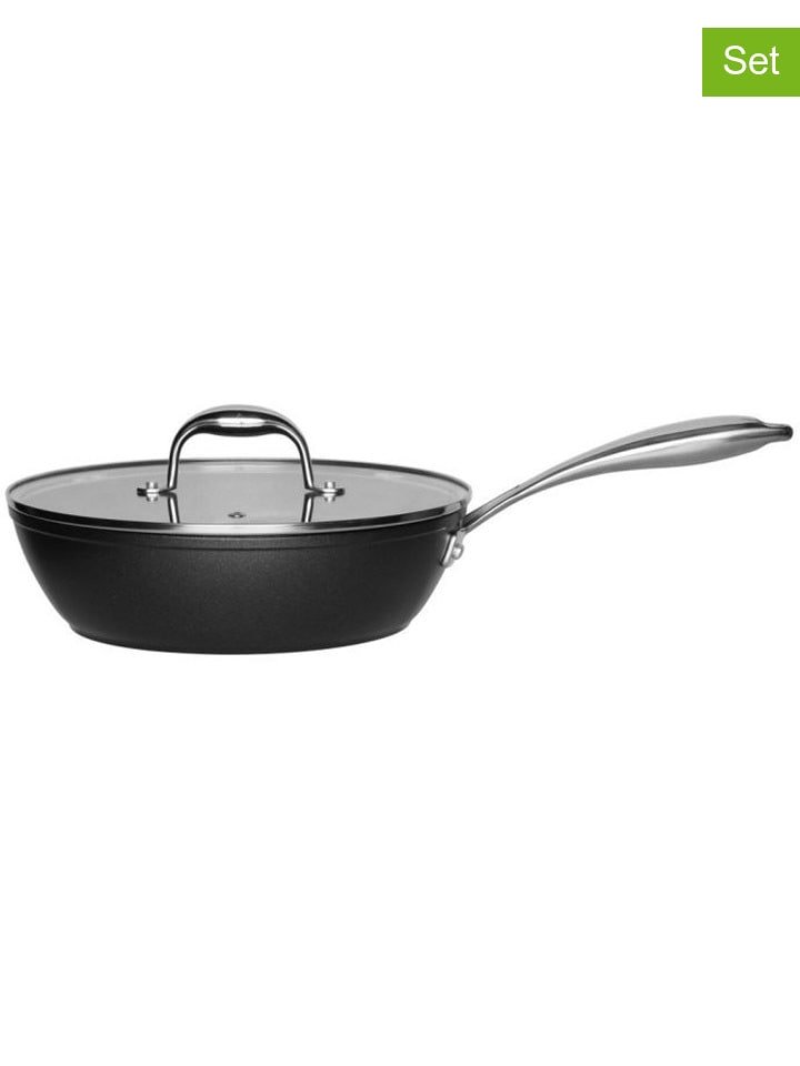 Maku 2-częściowy zestaw w kolorze srebrno-czarnym - Ø 26 cm