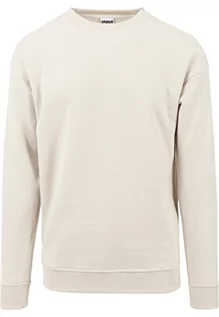 Swetry męskie - Urban Classics Męska bluza dresowa z okrągłym dekoltem, sweter z szerokimi ściągaczami dla mężczyzn w wielu kolorach, rozmiary XS-5XL, biały (Sand 208), XS - grafika 1