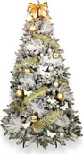 Choinki - Dekorowana sztuczna choinka ze 100 ozdobami SHINING ELEGANCE 210 cm ze stojakiem i ozdobami świątecznymi - miniaturka - grafika 1