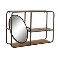 Lustra - Półka DKD Home Decor Czarny Ciemny Brąz Drewno Metal Lustro 73 x 19 x 50 cm - miniaturka - grafika 1